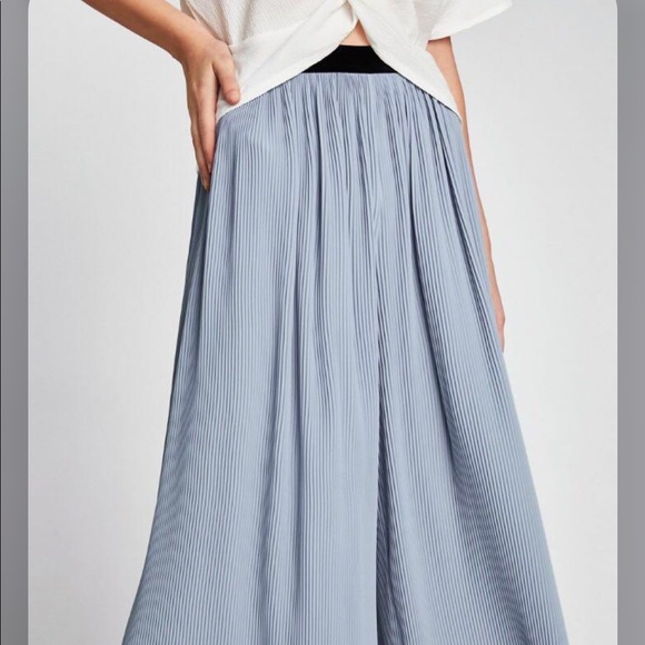 ZARA Pleated Culottes Trousers Cropped Pants - Picture 14 of 16